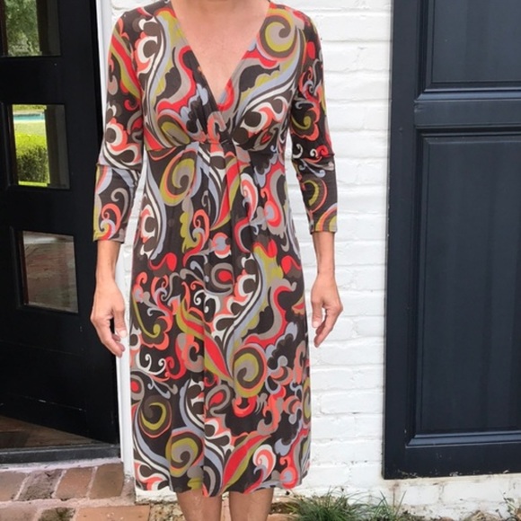 Boden Retro Print Dress, Size 2 - Picture 1 of 8